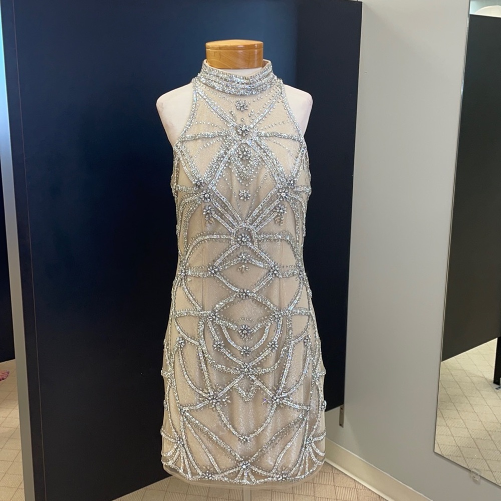 High Neck Embellished Dress